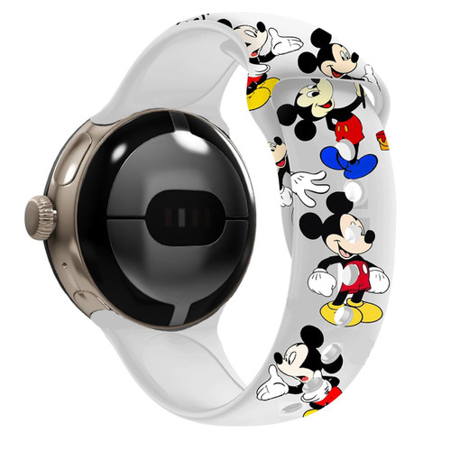 MIADEAL Cartoon Mouse Bands Compatible with Google Pixel Watch (Small, Gray 1)