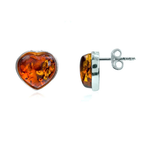 Ian and Valeri Co. Amber Sterling Silver Heart Earrings