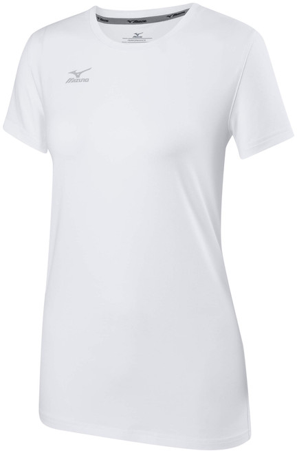 Mizuno womens 2.0 Mizuno 440647 0000 03 XS Women s Volleyball 2 0 Attack Tee Shirt, White, X-Small US