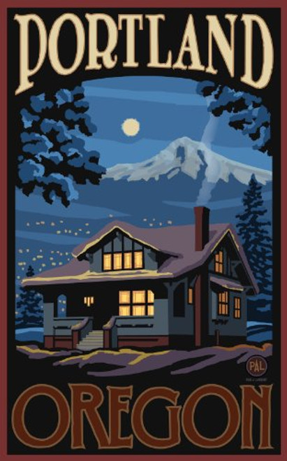 Northwest Art Mall Portland Oregon Winter Nights Artwork by Paul A Lanquist, 11-Inch by 17-Inch Northwest Art Mall Portland Oregon Winter Nights Artwork by Paul A Lanquist, 11-Inch by 17-Inch