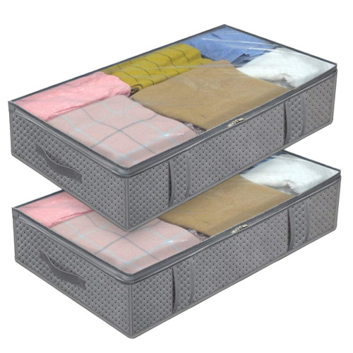 BUGUUYO 2pcs Foldable Closet Bags Foldable Storage Bags Clothes Storage Bins Underbed Storage Containers Underbed Storage Cube Underbed Storage Bag Clothes Storage Cube clothing Organizer