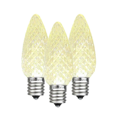 Novelty Lights 25 Pack C9 LED Ultra Bright Outdoor Christmas Replacement Bulbs, Warm White (3000K), E17/C9 Intermediate Base, 5 Watt