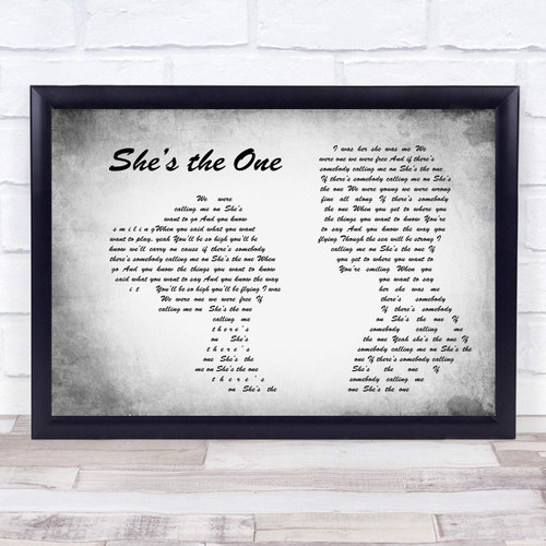 She's The One Grey Man Lady Couple Song Lyric Grey Landscape Man & Lady Poster Art Print