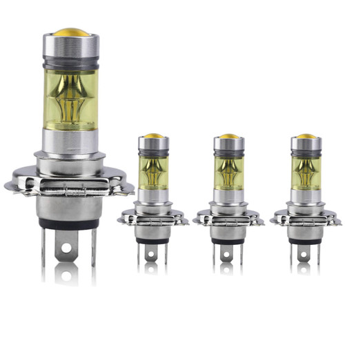 Edearkar 4-Pack H4 LED Headlights Bulb 100W Plug and Play 4300K Gold Light 2835 20LED High Power 1:1 Mini Size LED Fog Lights Bulbs