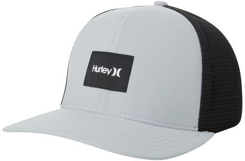 Hurley Men's Baseball Cap - Warner Curved Brim Snap-Back Trucker Hat, Size One Size, Cool Grey/Black