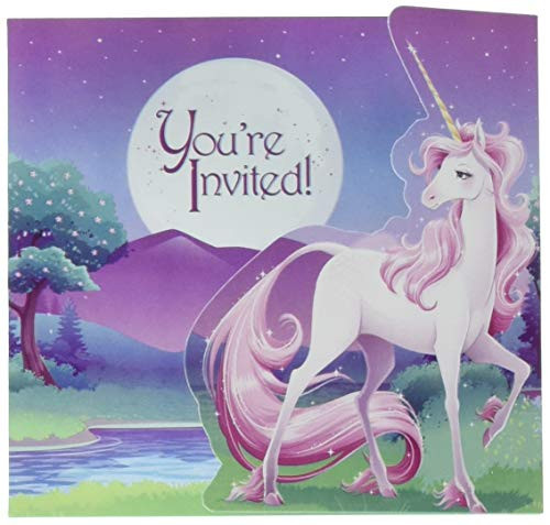 Creative Converting 895603 Unicorn Fantasy Invitations (8 Pack), One Size, Multicolor