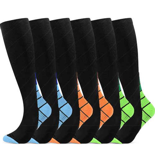 yoyomax Compression Socks for Men Women Circulation,20-30mmhg Knee High Sports Running Sock Stocking,Support Hose Recovery,Relief Calves Foot Pain for Athletic Pregnancy Travel Nursing Flying-6 Pairs