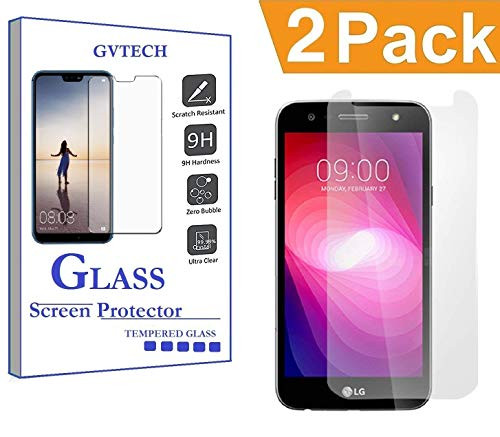 GVTECH for LG X Charge Screen Protector, Tempered Glass Screen Protector[0.3mm, 2.5D][Bubble-Free][9H Hardness][Easy Installation][HD Clear] for LG X Charge(2 Pack)