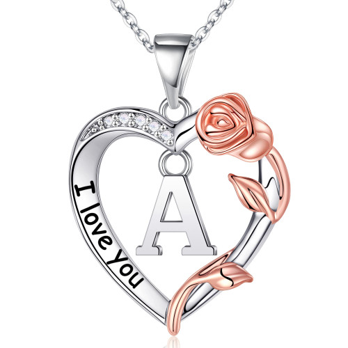 MONOZO Necklaces Gifts for Women Teen Girls, Rose Heart Initial A Necklace Jewelry Birthday Gifts for Women Mothers Day Valentines Christmas Gifts for Her Mom Wife Girlfriend Anniversary MONOZO Necklaces Gifts for Women Teen Girls, Rose Heart Initial A Necklace Jewelry Birthday Gifts for Women Mothers Day Valentines Christmas Gifts for Her Mom Wife Girlfriend Anniversary