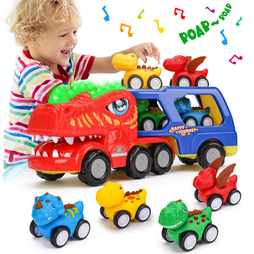 Toddler Car Toys for 1 2 3 4 Year Old Boy Birthday Gifts 5-in-1 Dinosaur Transport Carrier Trucks for Toddlers 1-3 with Dino Sounds & Lights Toddler Boy Toys Age 1-2 2-3 Dinosaur Toys for Kids 2-4 Toddler Car Toys for 1 2 3 4 Year Old Boy Birthday Gifts 5-in-1 Dinosaur Transport Carrier Trucks for Toddlers 1-3 with Dino Sounds & Lights Toddler Boy Toys Age 1-2 2-3 Dinosaur Toys for Kids 2-4