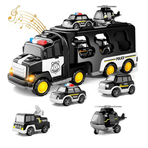 NAYAB Police Truck Toys Toddlers 3 4 5 6 Years Old, 55 in 1 Truck Friction Power Toy Car Christmas Birthday Gifts for Boys & Girls 3-5 NAYAB Police Truck Toys Toddlers 3 4 5 6 Years Old, 55 in 1 Truck Friction Power Toy Car Christmas Birthday Gifts for Boys & Girls 3-5