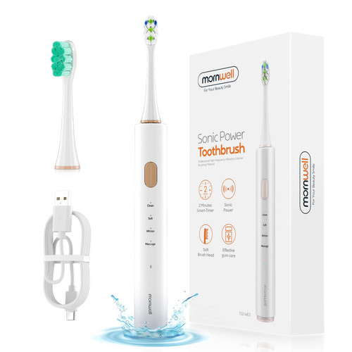 mornwell Gift for Mom Sonic Electric Toothbrush USB Rechargeable Powerful Electric Toothbrush with 4 Modes and Smart Timer, Whitening Sonic Toothbrushes Suitable for Adults and Kids mornwell Gift for Mom Sonic Electric Toothbrush USB Rechargeable Powerful Electric Toothbrush with 4 Modes and Smart Timer, Whitening Sonic Toothbrushes Suitable for Adults and Kids