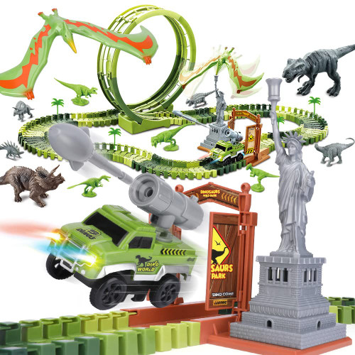Dinosaur Toys Race Track,Flexible Train Tracks w/Electric Shooting Car,Balance Dinosaur,Create a Dino World Road Race with 10 PCS Dinosaur Figures,Dinosaur Track for 3 4 5 6 Years Old Boys Girls Dinosaur Toys Race Track,Flexible Train Tracks w/Electric Shooting Car,Balance Dinosaur,Create a Dino World Road Race with 10 PCS Dinosaur Figures,Dinosaur Track for 3 4 5 6 Years Old Boys Girls