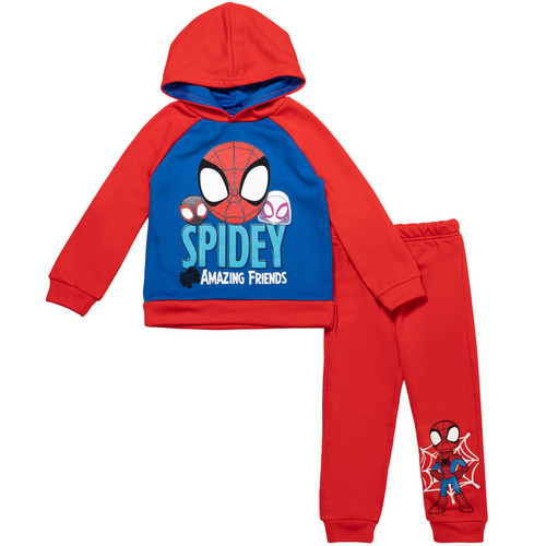 Marvel Spidey and His Amazing Friends Toddler Boys Fleece Hoodie Pants Set Red/Blue 4T