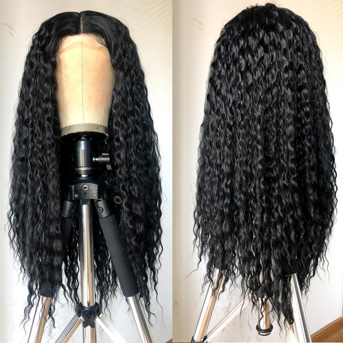 RunM Black Curly Lace Front Wigs for Black Women, HD Glueless 13X4X1 Long Curly Lace Front Wig with Baby Hair Synthetic Lace Front Wigs 26 Inch(Black) RunM Black Curly Lace Front Wigs for Black Women, HD Glueless 13X4X1 Long Curly Lace Front Wig with Baby Hair Synthetic Lace Front Wigs 26 Inch(Black)