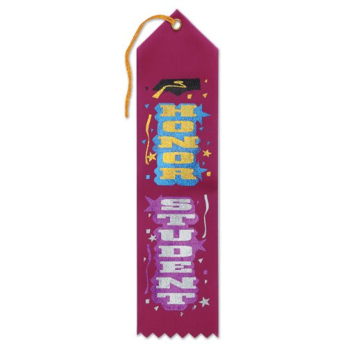 Beistle AR164 Honor Student Award Ribbons, 2 by 8-Inch, 6-Pack