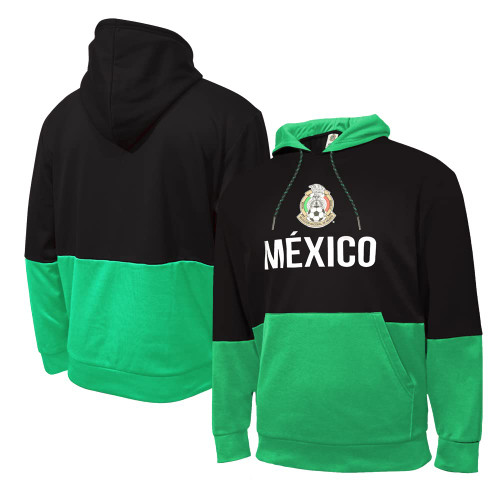 Icon Sports Men's Standard FMF Mexico National Football Team Pullover Hoodie, Black/Green, XL Icon Sports Men's Standard FMF Mexico National Football Team Pullover Hoodie, Black/Green, XL