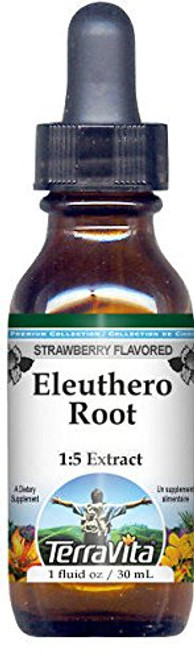 Eleuthero Root Glycerite Liquid Extract (1:5) - Strawberry Flavored (1 oz, ZIN: 523337)
