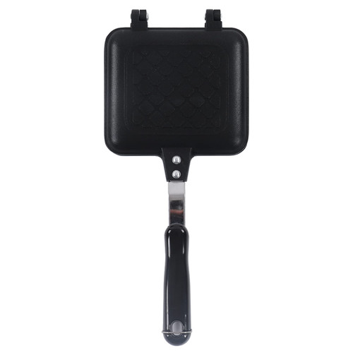 VTOSEN Sandwich Pan,Breakfast Double Sided Frying Pan, Flat Bottom Nonstick Sandwich, Panini Maker Pan Pattern Grid for Breakfast Pancakes, Toast, Omelets