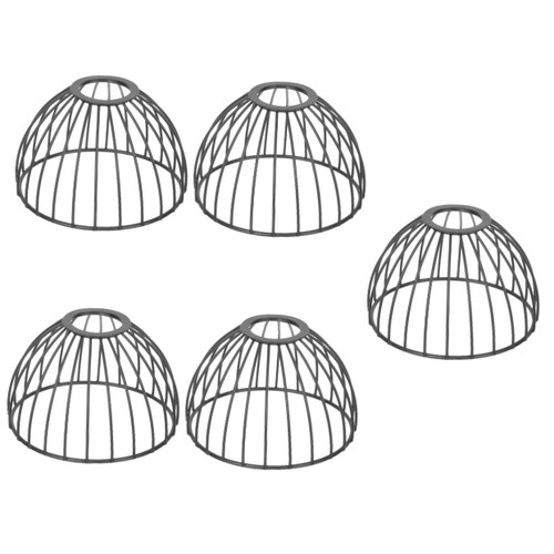 DOITOOL 5pcs wrought iron lampshade ceiling fans lampshade small lamp shade chandelier lamp shades hanging lamp shade dome bulb shade iron cage lampshade Glass protective cover