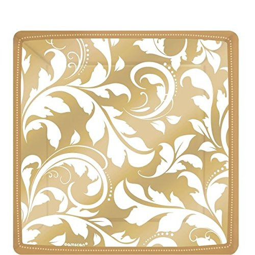 Golden Wedding Dessert Plates 8ct | Wedding and Engagement Party