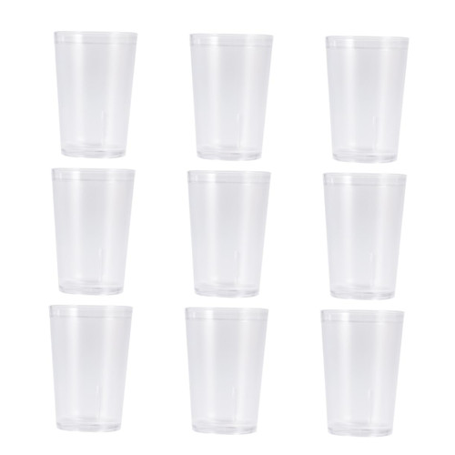 VINTORKY 10PCS Reusable Camping Cups Plastic Tumblers Cups Clear Plastic Tumblers Water Drinking Glasses Cold Drink Tumbler clear tumbler plastic cups clear juice glass Acrylic white