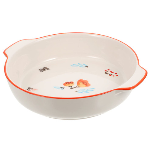SHOWERORO Ceramic Bakeware Porcelain Baking Dish Pie Pan Quiche Pan Ceramic Pie Dish Baking Dish with Handles Casserole Dishes Pottery Bakeware Pie Plate Loaf Pans Pizza Pan Ceramics Salad