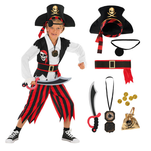 Morph Pirate Costume Kids Pirate Costume Boys Pirate Costume Boys 10-12 Boys Pirate Costume Size 7-8, 4-6 For Kids S