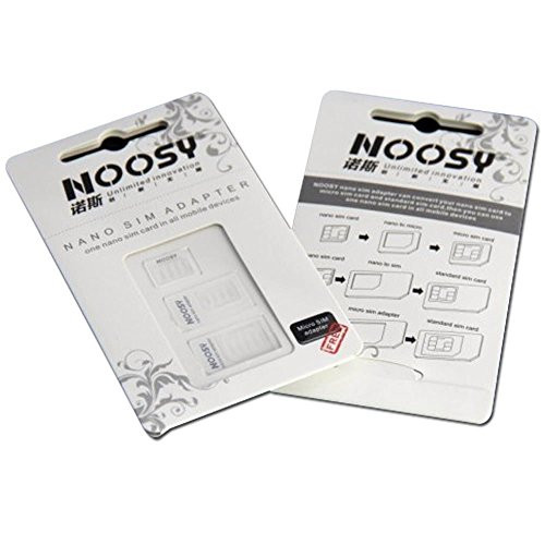 4 In 1 Noosy Micro SIM Adapter w/ nano Adapter and Eject Pin For HTC Samsung LG Motorola Sony Nexus Iphone 5 4 4S With SIM Card Retail Box High Quality