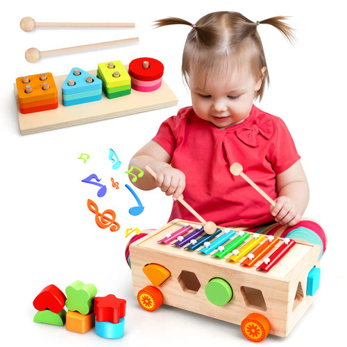 TOY Life 4 in 1 Baby Xylophone for Toddlers Wooden Hammering Pounding Toy Shape Sorter for Toddler Baby Toy 12-18 Month Sorting Toy Learning Block Sensory Wood Montessori Toys for 1 Year Old Gift TOY Life 4 in 1 Baby Xylophone for Toddlers Wooden Hammering Pounding Toy Shape Sorter for Toddler Baby Toy 12-18 Month Sorting Toy Learning Block Sensory Wood Montessori Toys for 1 Year Old Gift