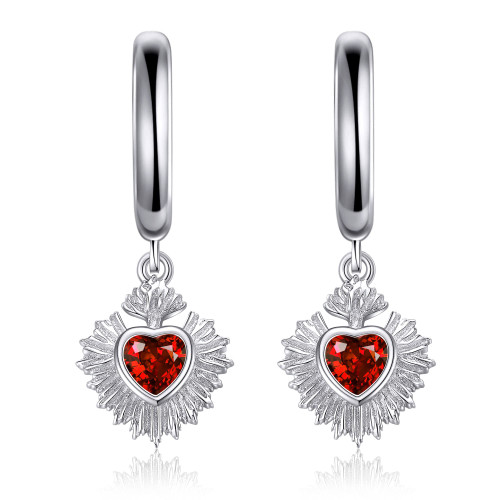 YAFEINI Sacred Heart Earrings 925 Sterling Mexican Sacred Heart of Jesus Earrings for Women Jewelry Gifts YAFEINI Sacred Heart Earrings 925 Sterling Mexican Sacred Heart of Jesus Earrings for Women Jewelry Gifts