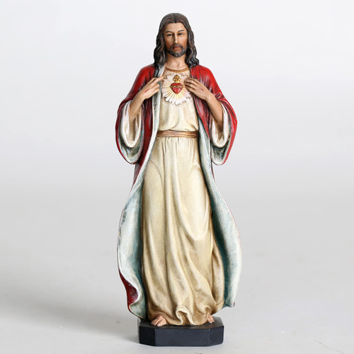 BC BUILDCLASSIC Sacred Heart of Jesus Figure, Jesus Christ Statue, Catholic Gifts 6 inches H, Hand Painted BC BUILDCLASSIC Sacred Heart of Jesus Figure, Jesus Christ Statue, Catholic Gifts 6 inches H, Hand Painted