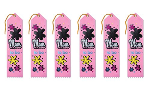 Beistle AR255 Mom to be Award Ribbons, 2 by 8-Inch, 6-Pack