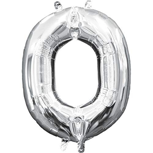 Amscan 3304030 Air?Filled Letter O" Balloon, 16", Silver