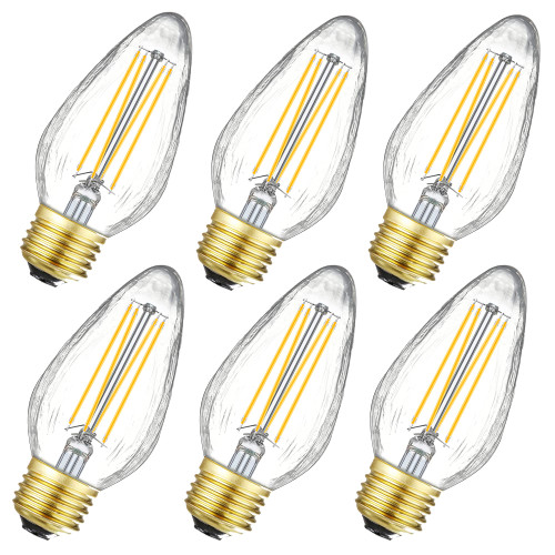 XININSUN Dimmable E26 led Bulb 8W Equal 80 watt Vintage LED Edison Bulb AC120V,800LM,3000K Soft White F15 LED Bulb for Ceiling Fan Light Bulbs Pendant Light Chandeliers,Wrinkle Glass,6Pack