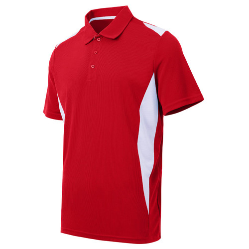 Corna Men's Short Sleeve Polo Shirt Classic Fit Outdoor Sport Golf Shirts Quick Dry(Red 5XL)