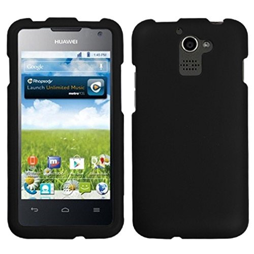 MyBat Huawei M931 Premia 4G Rubberized Phone Protector Cover - Retail Packaging - Black