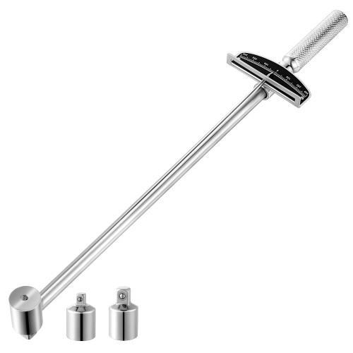 Enhon Triple Drive Beam Torque Wrench, 1/2'' Torque Wrench with 1/4'' and 3/8'' Socket Adapter Compatible with SAE and MM Bicycle and Automotive, Split Torque Wrench Reads in 0-300 Newton/Meter - 19''