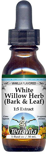 White Willow Herb (Bark + Leaf) Glycerite Liquid Extract (1:5) - Vanilla Flavored (1 oz, ZIN: 523228)