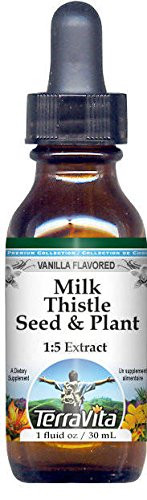 TerraVita Milk Thistle Seed & Plant Glycerite Liquid Extract (1:5) - Vanilla Flavored (1 oz, ZIN: 522739)