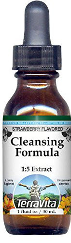 TerraVita Cleansing Formula Glycerite Liquid Extract (1:5) - Strawberry Flavored (1 oz, ZIN: 523752)