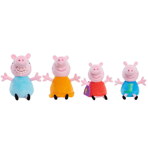 Peppa Pig Family Small Plush Stuffed Animals 4-piece Set, Peppa Pig, Mummy Pig, Daddy Pig, and George, Kids Toys for Ages 2 Up, Amazon Exclusive by Just Play