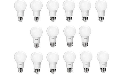 Philips LED Non-Dimmable A19 Frosted Light Bulb: 466300 60W Equivalent A19 LED Light Bulb, Soft White, 16 Pack