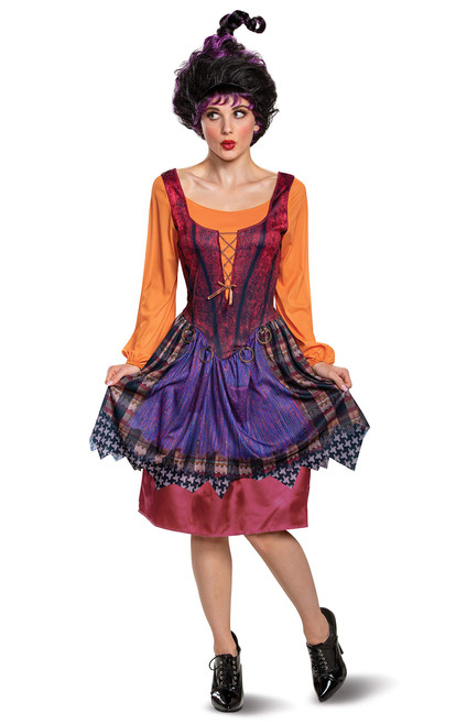 Disguise Women's Disney Hocus Pocus Mary Classic Adult Costume, Red & Orange, Jr (7-9)