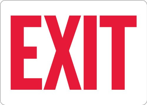 SmartSign 3M Engineer Grade Reflective Label, Legend "Exit", 10" high x 14" wide, Red on White SmartSign 3M Engineer Grade Reflective Label, Legend "Exit", 10" high x 14" wide, Red on White