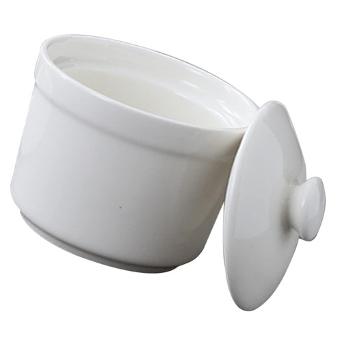 BIUDECO Ceramic Stew Pot Small Steaming Cup Braising Pan with Lid Small Stew Pot Steam Soup Bowl Casserole Cooking Pot Ceramic Steaming Cup Soup Cup White Dessert The Bird's Nest Ceramics