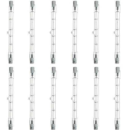 Sunlite Q100T3/CL T3 Halogen Capsule Light Bulbs, 100 Watts, 120 Volts, 1000 Lumens, Double Ended, Dimmable, 3200K Bright White, 12 Pack