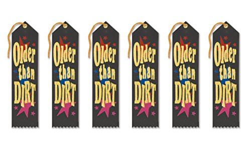 Beistle AR114 6-Pack Older Than Dirt Award Ribbon, 2 by 8-Inch