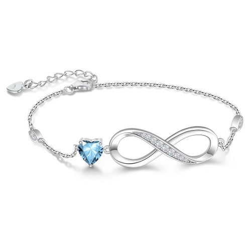 RIVIKO Infinity Love Heart Symbol Charm Bracelet for Women 925 Sterling Silver Adjustable Birthday Christmas Jewelry Gift for Mom Women Wife Girls Sister Her Friends RIVIKO Infinity Love Heart Symbol Charm Bracelet for Women 925 Sterling Silver Adjustable Birthday Christmas Jewelry Gift for Mom Women Wife Girls Sister Her Friends