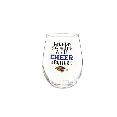 Team Sports America Baltimore Ravens, 17oz Boxed Stemless WIne Glass